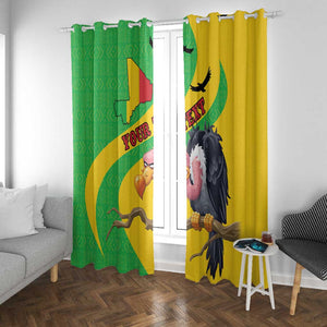 Personalized Afro Mali Vulture Window Curtain Flag Map - Bogolan Pattern