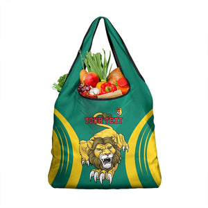 Custom Afro Cameroun Football Grocery Bag Go Les Lions Indomptables