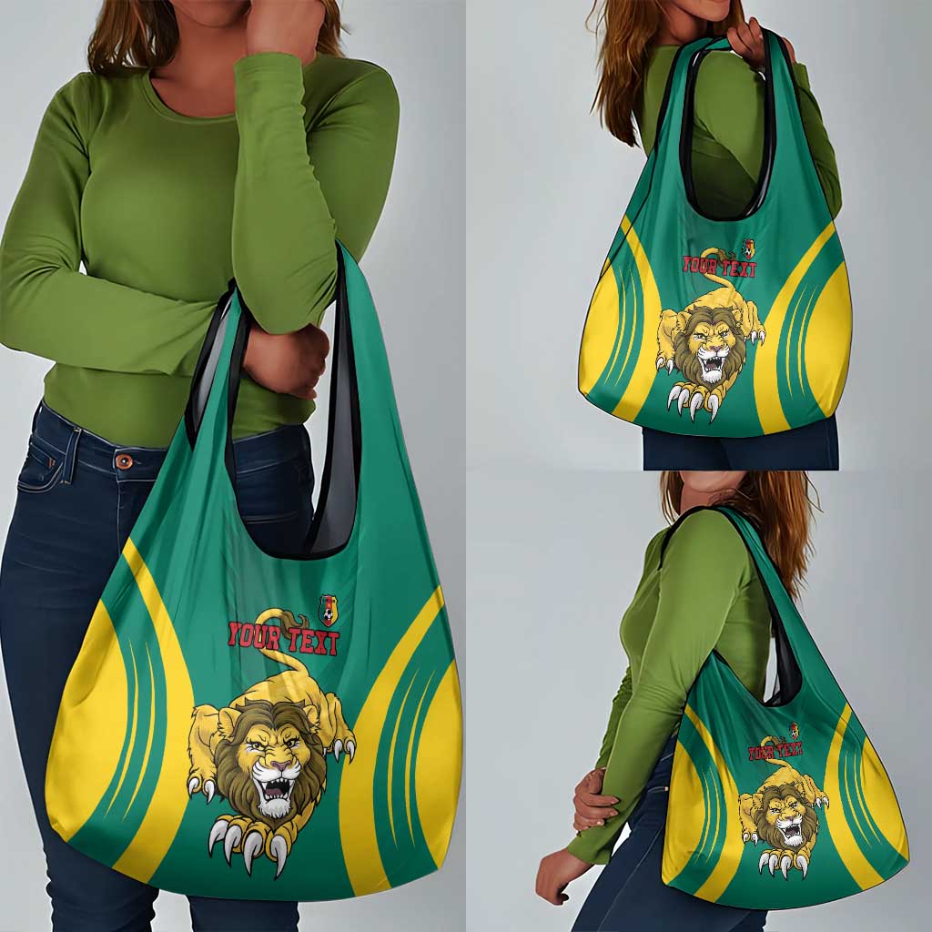 Custom Afro Cameroun Football Grocery Bag Go Les Lions Indomptables