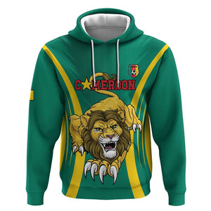 Custom Afro Cameroun Football Hoodie Go Les Lions Indomptables