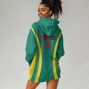 Custom Afro Cameroun Football Hoodie Dress Go Les Lions Indomptables