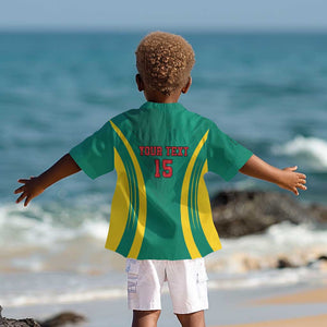 Custom Afro Cameroun Football Kid Hawaiian Shirt Go Les Lions Indomptables