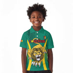 Custom Afro Cameroun Football Kid Polo Shirt Go Les Lions Indomptables