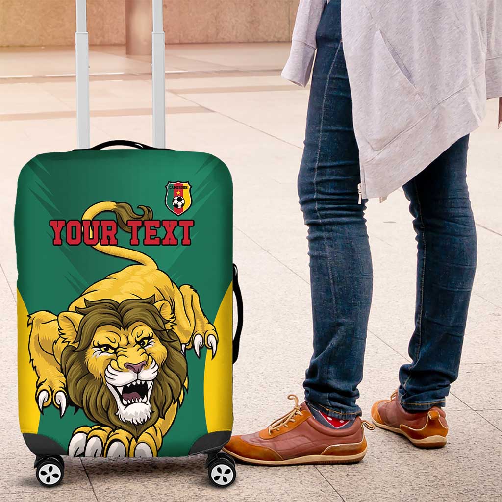 Custom Afro Cameroun Football Luggage Cover Go Les Lions Indomptables