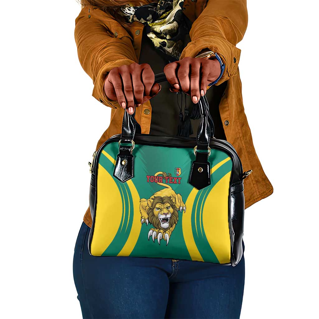 Custom Afro Cameroun Football Shoulder Handbag Go Les Lions Indomptables