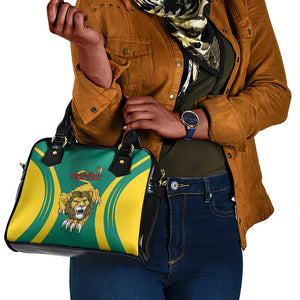 Custom Afro Cameroun Football Shoulder Handbag Go Les Lions Indomptables