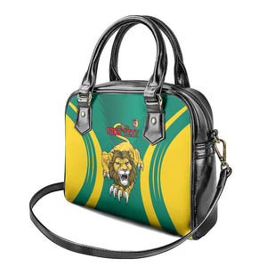 Custom Afro Cameroun Football Shoulder Handbag Go Les Lions Indomptables