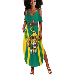 Custom Afro Cameroun Football Summer Maxi Dress Go Les Lions Indomptables