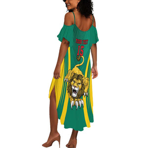 Custom Afro Cameroun Football Summer Maxi Dress Go Les Lions Indomptables