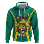 Custom Afro Cameroun Football Zip Hoodie Go Les Lions Indomptables