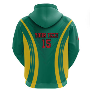 Custom Afro Cameroun Football Zip Hoodie Go Les Lions Indomptables