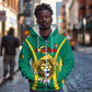 Custom Afro Cameroun Football Zip Hoodie Go Les Lions Indomptables