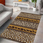 Leopards and Zebra Skins Area Rug Mix African Pattern
