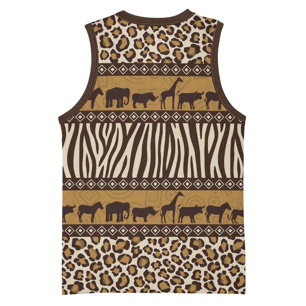 Leopards and Zebra Skins Basketball Jersey Mix African Pattern LT15