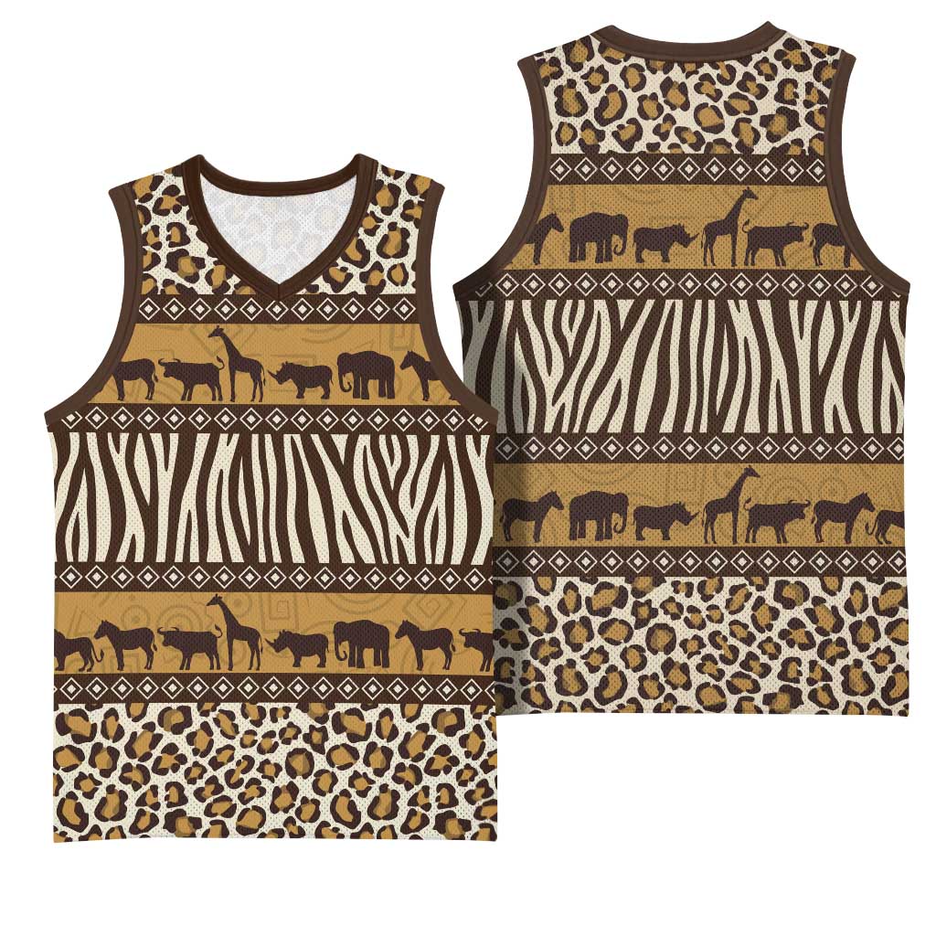 Leopards and Zebra Skins Basketball Jersey Mix African Pattern LT15