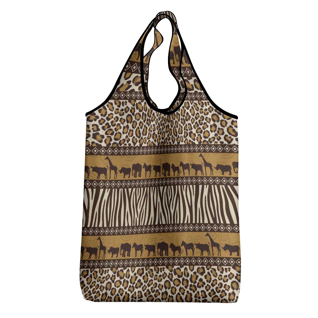 Leopards and Zebra Skins Grocery Bag Mix African Pattern