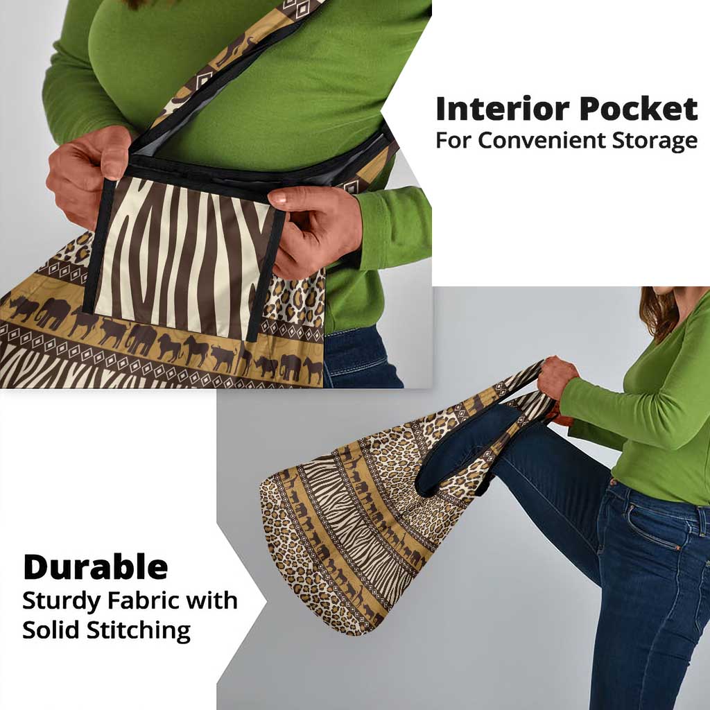Leopards and Zebra Skins Grocery Bag Mix African Pattern
