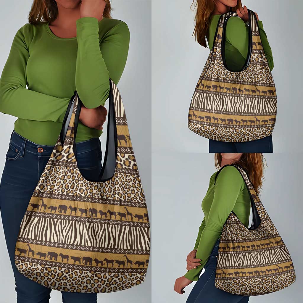 Leopards and Zebra Skins Grocery Bag Mix African Pattern