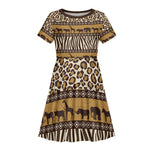 Leopards and Zebra Skins Kid Short Sleeve Dress Mix African Pattern