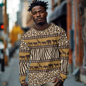 Leopards and Zebra Skins Long Sleeve Shirt Mix African Pattern