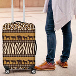 Leopards and Zebra Skins Luggage Cover Mix African Pattern
