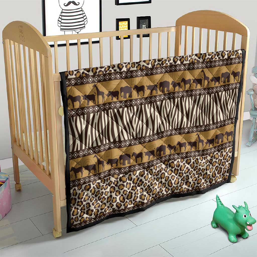 Leopards and Zebra Skins Quilt Mix African Pattern
