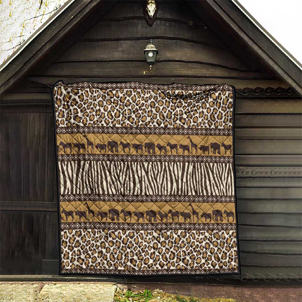 Leopards and Zebra Skins Quilt Mix African Pattern