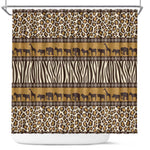 Leopards and Zebra Skins Shower Curtain Mix African Pattern