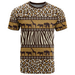 Leopards and Zebra Skins T shirt Mix African Pattern