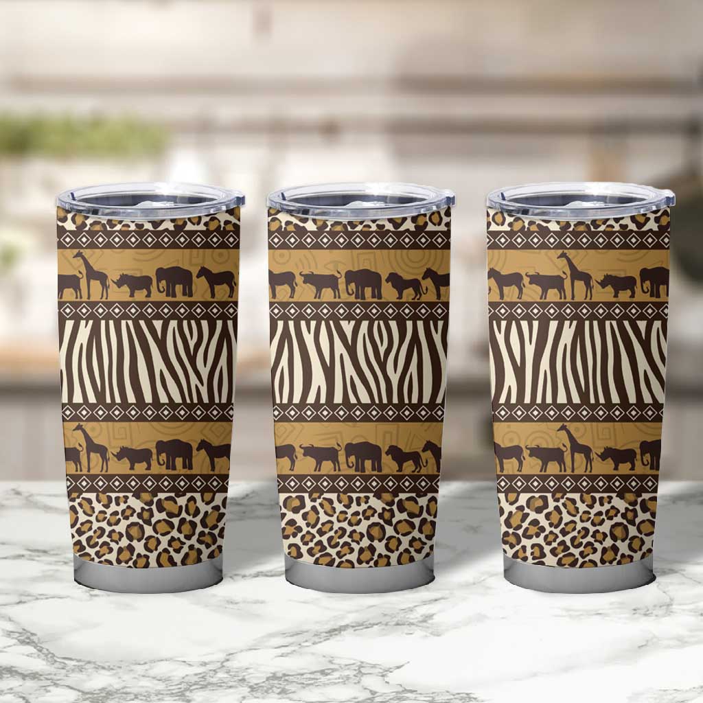 Leopards and Zebra Skins Tumbler Cup Mix African Pattern