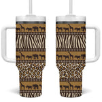Leopards and Zebra Skins Tumbler With Handle Mix African Pattern