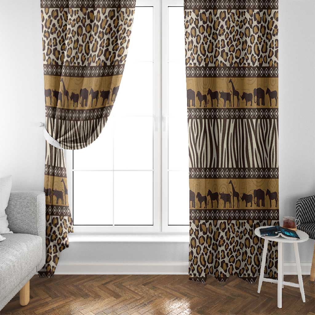 Leopards and Zebra Skins Window Curtain Mix African Pattern