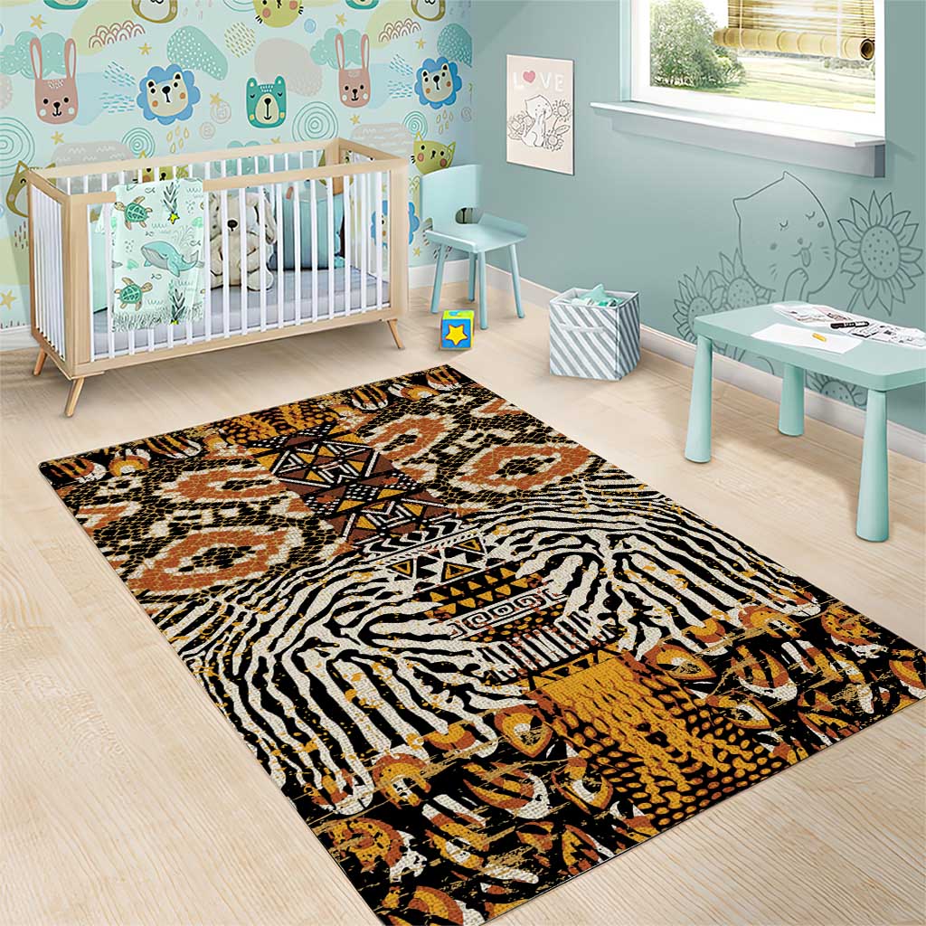 Wild Animal Skins Area Rug African Tribal Pattern