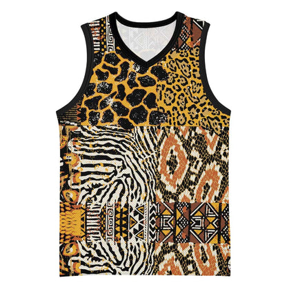 Wild Animal Skins Basketball Jersey African Tribal Pattern LT15