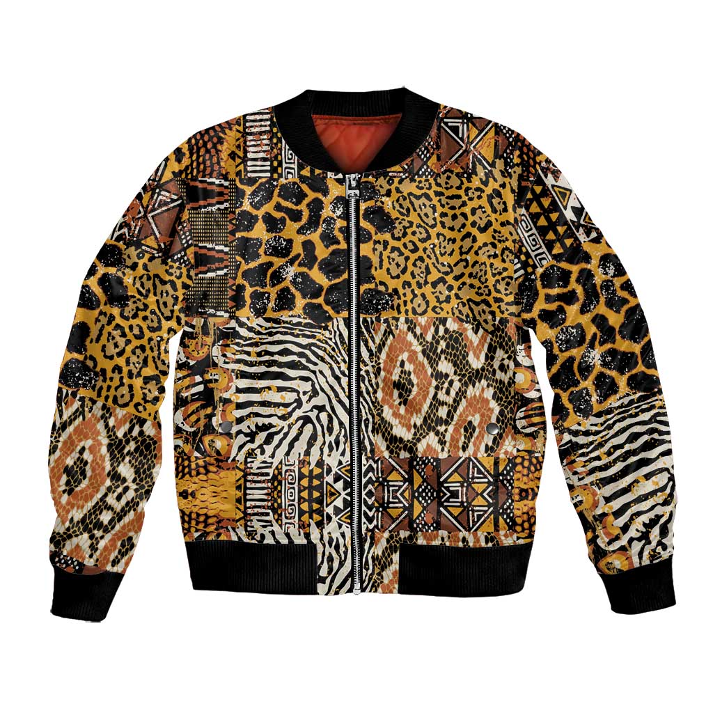 Wild Animal Skins Bomber Jacket African Tribal Pattern