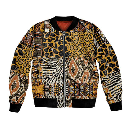 Wild Animal Skins Bomber Jacket African Tribal Pattern