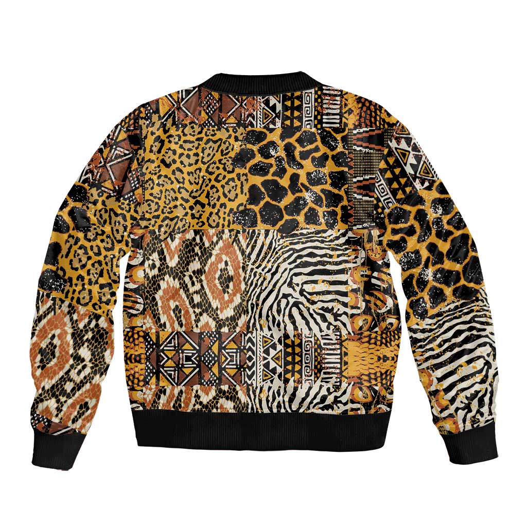 Wild Animal Skins Bomber Jacket African Tribal Pattern