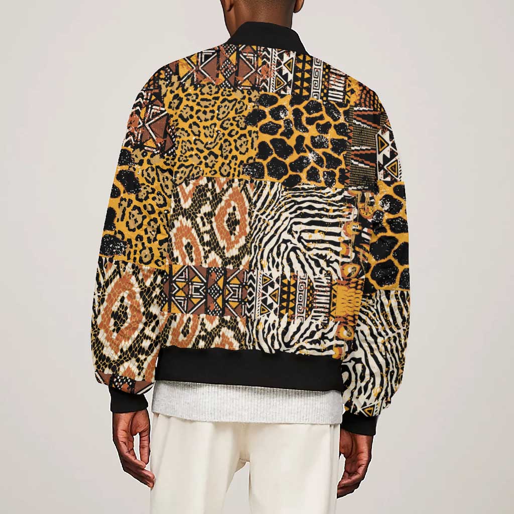 Wild Animal Skins Bomber Jacket African Tribal Pattern