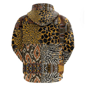 Wild Animal Skins Hoodie African Tribal Pattern