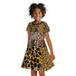 Wild Animal Skins Kid Short Sleeve Dress African Tribal Pattern