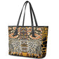 Wild Animal Skins Leather Tote Bag African Tribal Pattern