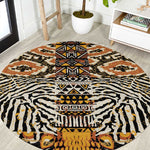 Wild Animal Skins Round Carpet African Tribal Pattern
