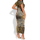 Wild Animal Skins Short Sleeve Bodycon Dress African Tribal Pattern LT15