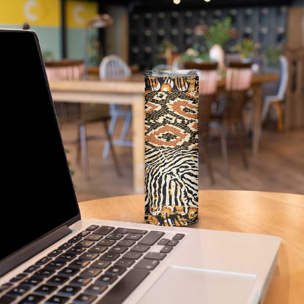 Wild Animal Skins Skinny Tumbler African Tribal Pattern