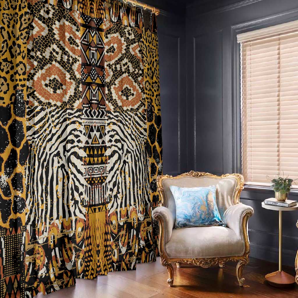 Wild Animal Skins Window Curtain African Tribal Pattern