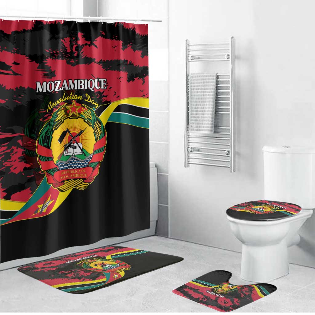 Mozambique Revolution Day Bathroom Set Coat Of Arms FRELIMO