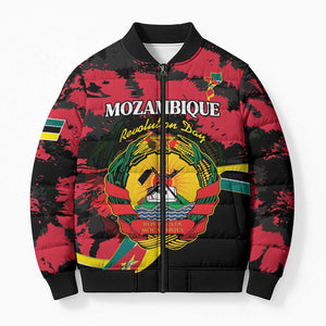 Personalized Mozambique Revolution Day Bomber Puffer Jacket Coat Of Arms FRELIMO