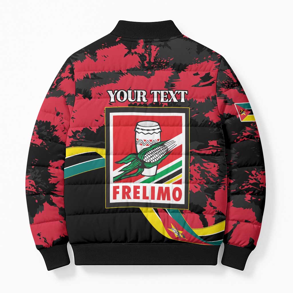 Personalized Mozambique Revolution Day Bomber Puffer Jacket Coat Of Arms FRELIMO