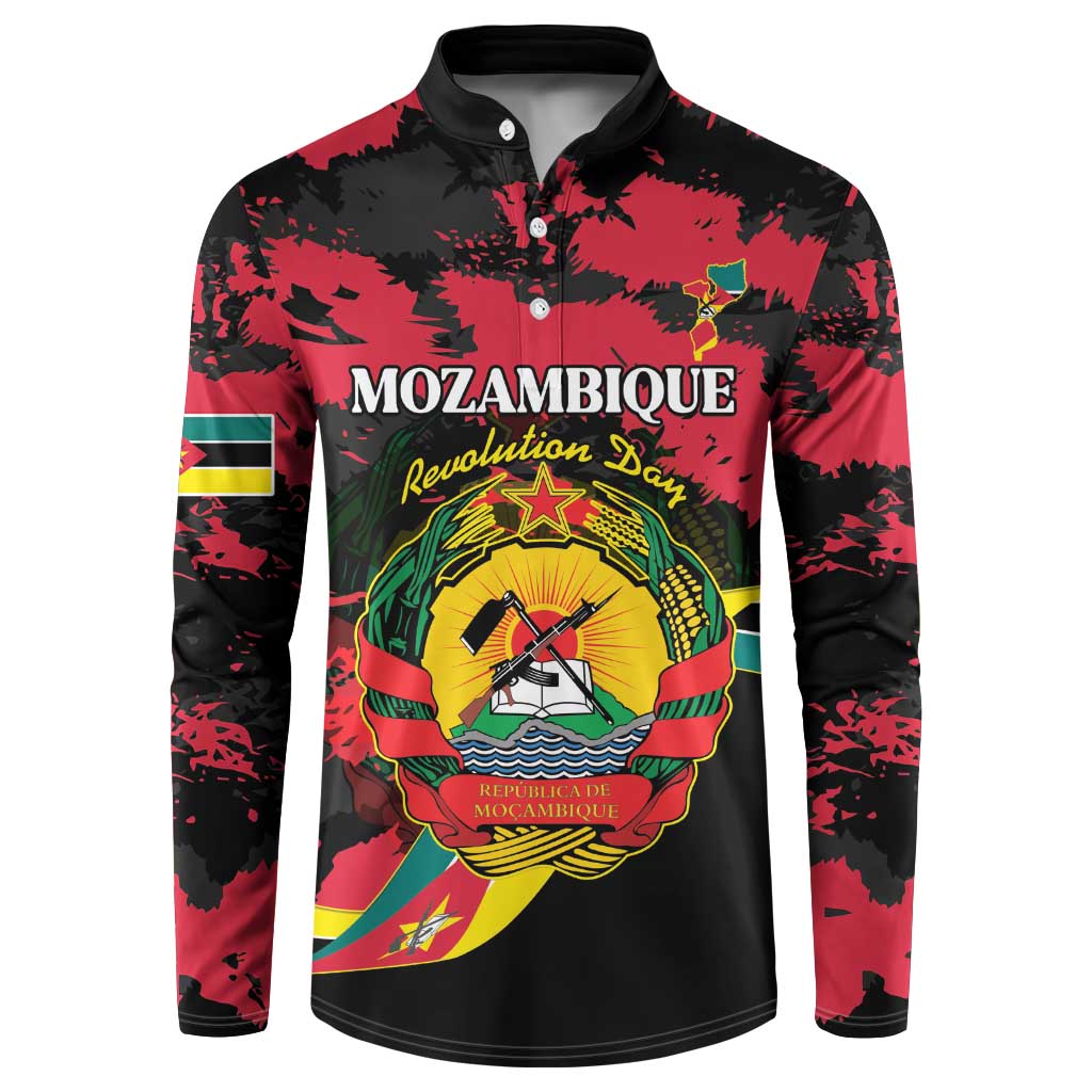 Personalized Mozambique Revolution Day Button Sweatshirt Coat Of Arms FRELIMO