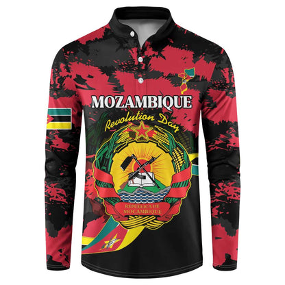 Personalized Mozambique Revolution Day Button Sweatshirt Coat Of Arms FRELIMO